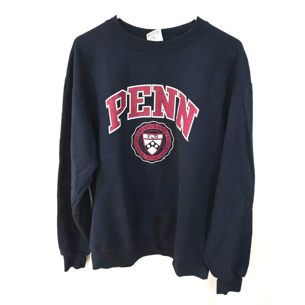 Vintage Champion Sz Lrg Mens Blue Eco Fleece U Of Penn Pullover Sweater